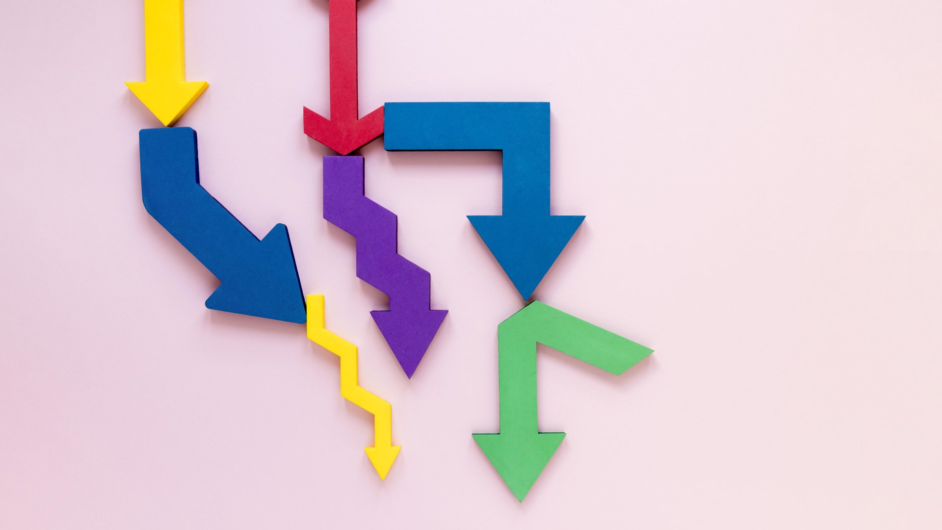 Arrows symbolize a changing process.